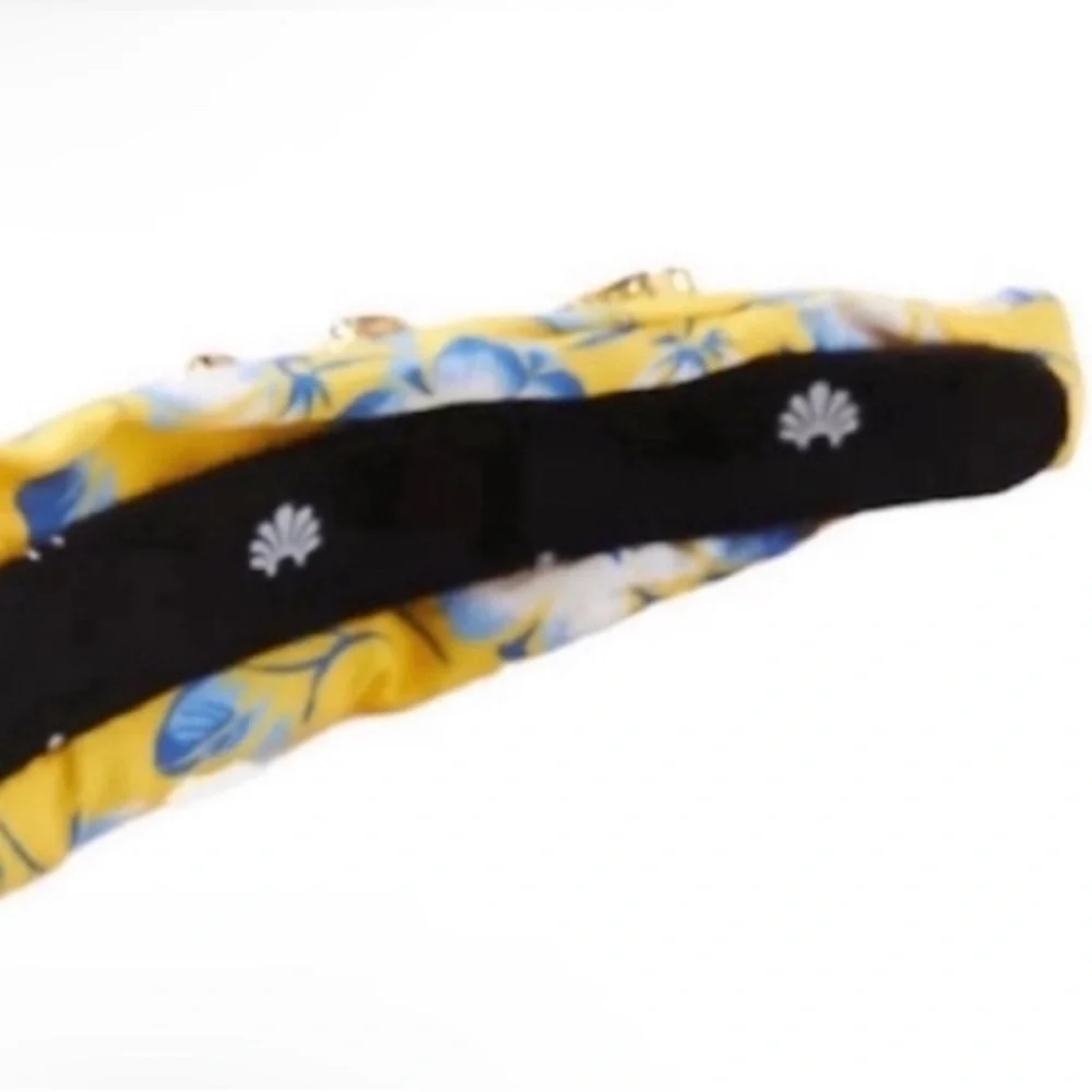 LELE SADOUGHI x LIBERTY LONDON Crystal Embellished NEW Yellow Floral Headband